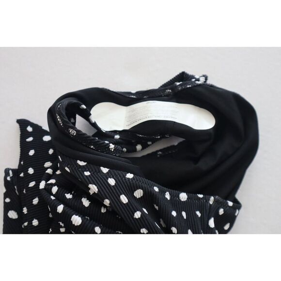 Aerie Women's Sz S Black Polka Dot Wrap Around Detail One Piece Swimsuit - Picture 6 of 7